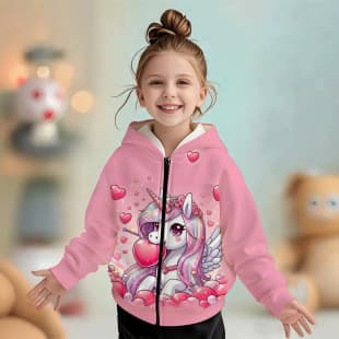 Children's Baby Sweatshirt Jacket Cross-Border Bestseller Cartoon Cute Printed Girls' Fashion Zipper Drop Shipping