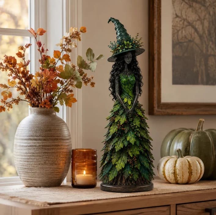 New Cute Personality Fashion Magical Autumn Witch Statue