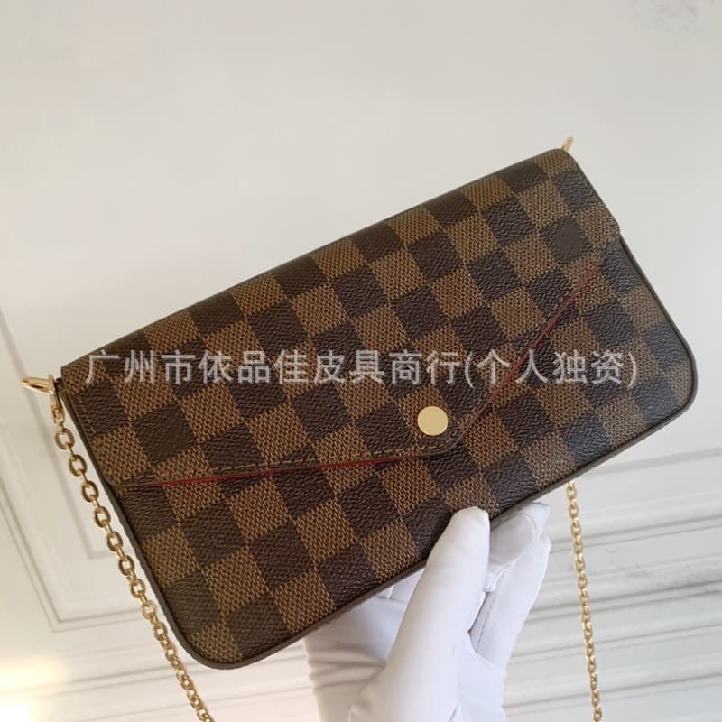 2024 New Women's Bag Donkey Home Presbyopsis Three-in-One Chain Bag Genuine Leather Handheld Envelope Bag Shoulder Crossbody Mahjong Bag