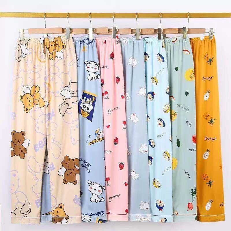Women's Sleep Pants, Thin Long Pants for Spring/Autumn, Wearable Outside, Loose Plus Size, Breathable Casual Home Pants, Summer Air-Conditioned Room