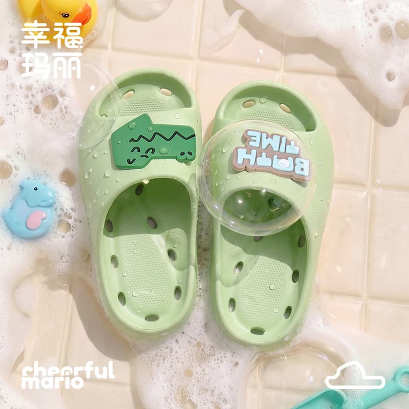 Happy Mary Children's Summer Bathroom Cartoon Non-Slip Slippers Indoor Home Shoes for Boys and Girls