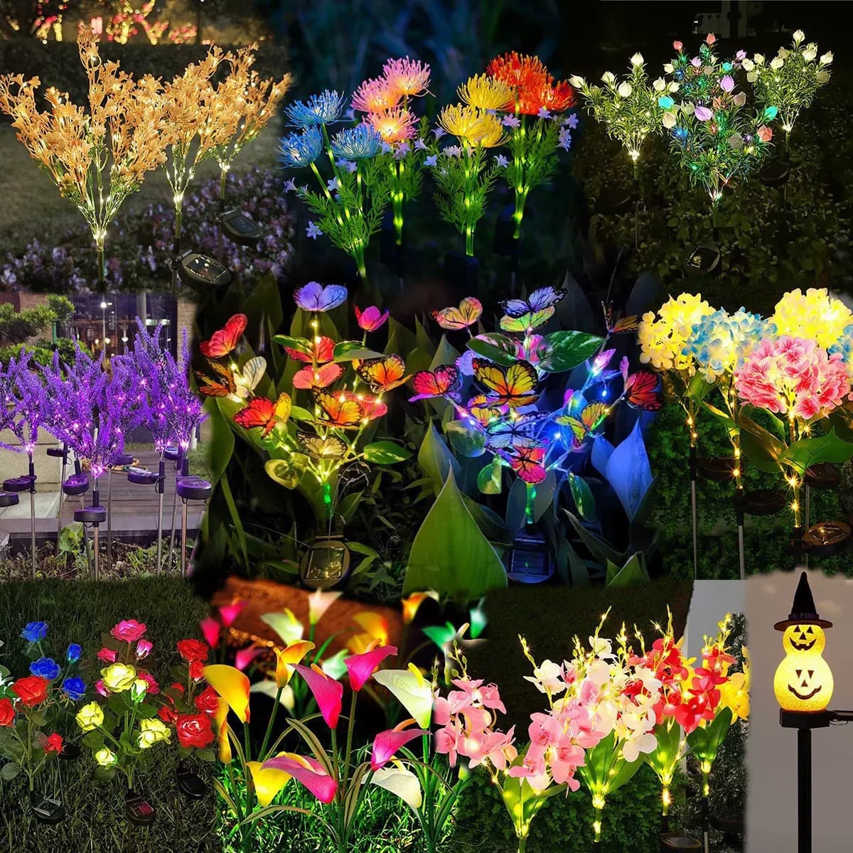 New Cross-Border Solar-Powered Artificial Flower Ground Stake Light Outdoor Sunflower Lawn Light Garden Villa Decorative Ground Stake Light