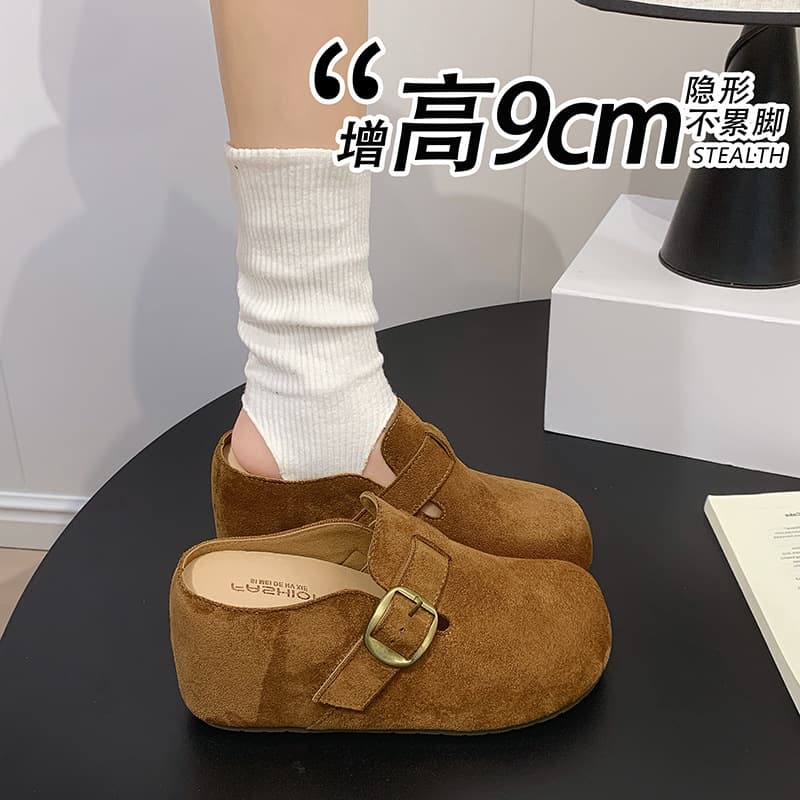 Inner Height Increase Thick Sole Birkenstock Slippers for Women 2026 New Summer Women's Sandals, Slip-on Mule Half Slippers for Outdoor Wear