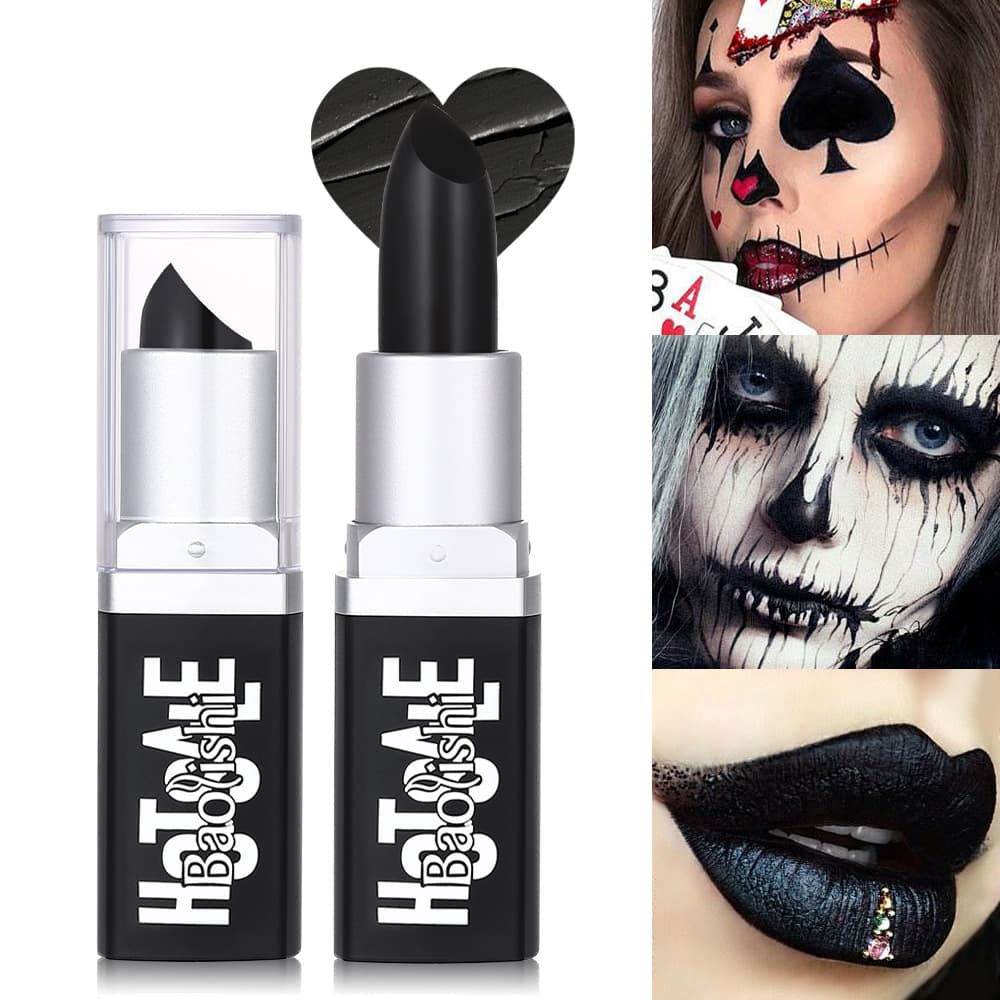 Black Lipstick Amazon Cross-Border Cosmetics Bestseller Halloween Black Lipstick Cosmetics Dark Lip Paint