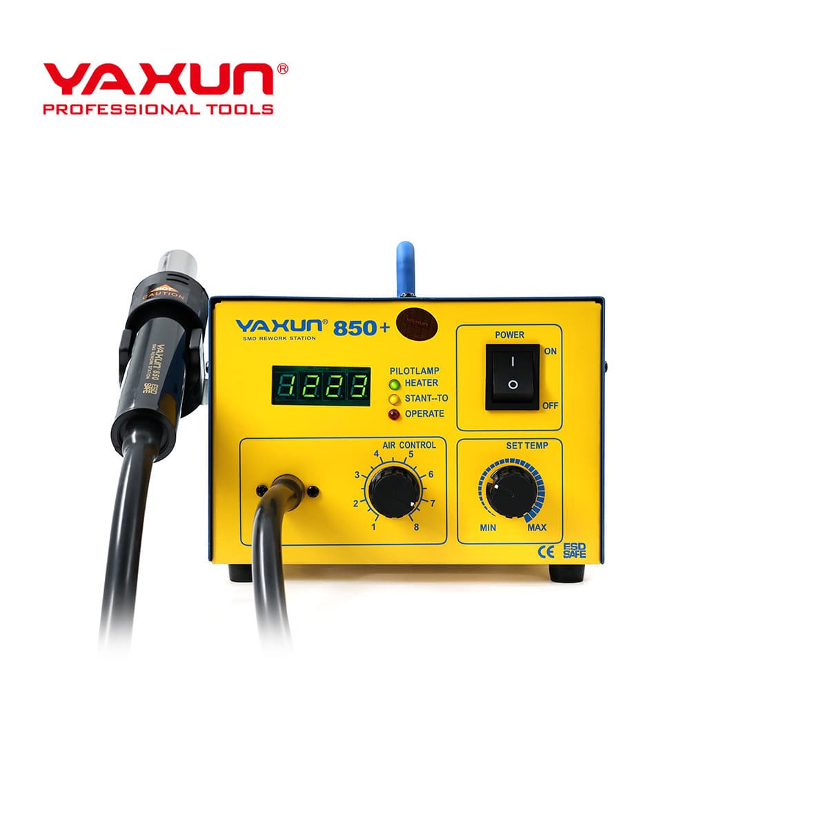 YAXUN Temperature Controlled Anti-Static Hot Air Rework Station 270W Heating Desoldering Hot Air Gun Heat Shrink Adjustable Temperature