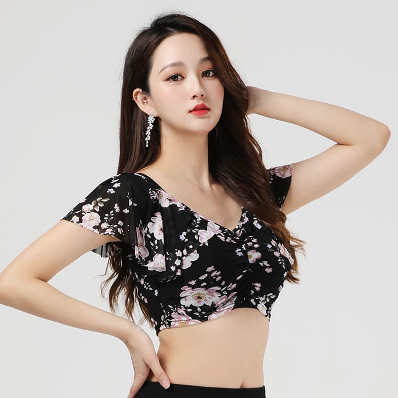 New Spring/Summer Mesh Leopard Print Belly Dance Top, Plus Size, Slimming, Sexy Dancewear, Oriental Dance Top