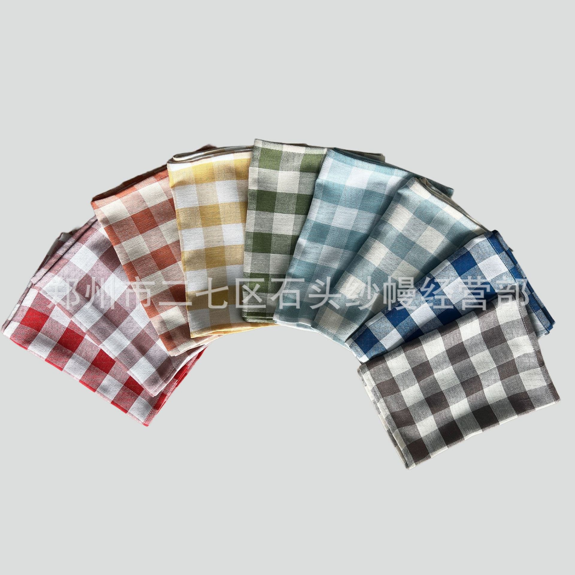 Amazon cross-border polyester plaid table flag pastoral fresh rural rustic table flag table runner manufacturer wholesale plaid