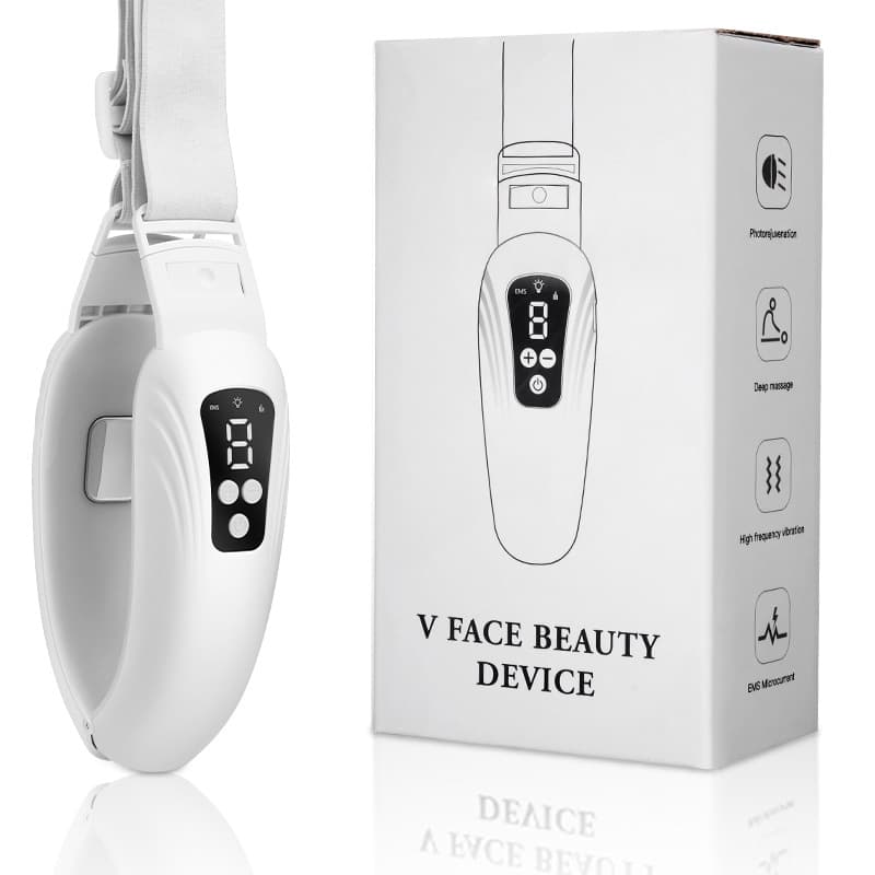Microcurrent Small V-Shape Face Massager Contour Vibrating Facial Skin Care Device Multi-Level Adjustable Home Portable