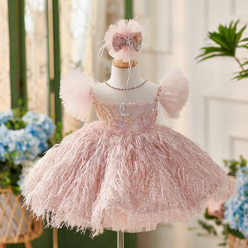 Children's princess dress, little presenter's birthday, piano performance dress, flower girl girl's one-year-old dress, light luxury niche