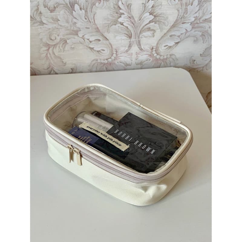 Pink BO.com Red Cosmetic Bag Storage Bag Portable Large Capacity Premium 2023 New Ins High-Grade Transparent Small