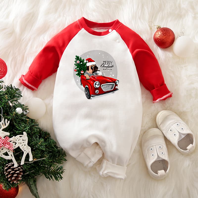 2024 Christmas Baby Clothes Autumn/Winter Long-Sleeve Romper Bodysuit for Infants Newborn Export Style