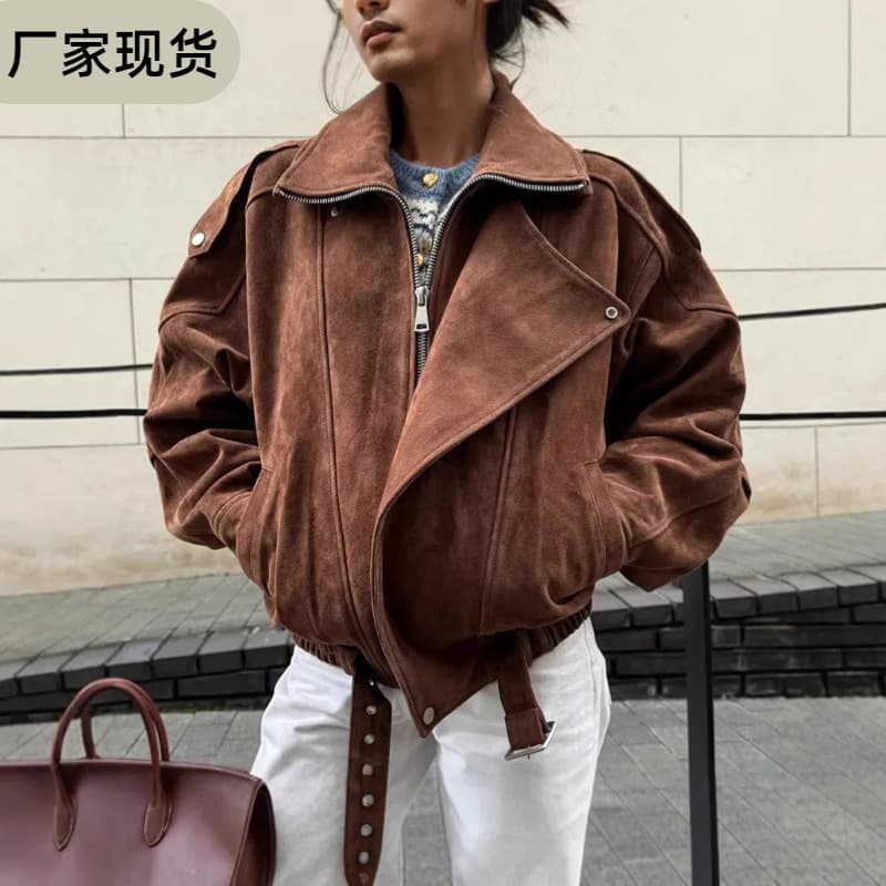 Women's Retro Autumn/Winter Vintage Brown Short Loose Jacket, Casual Fashion Coat