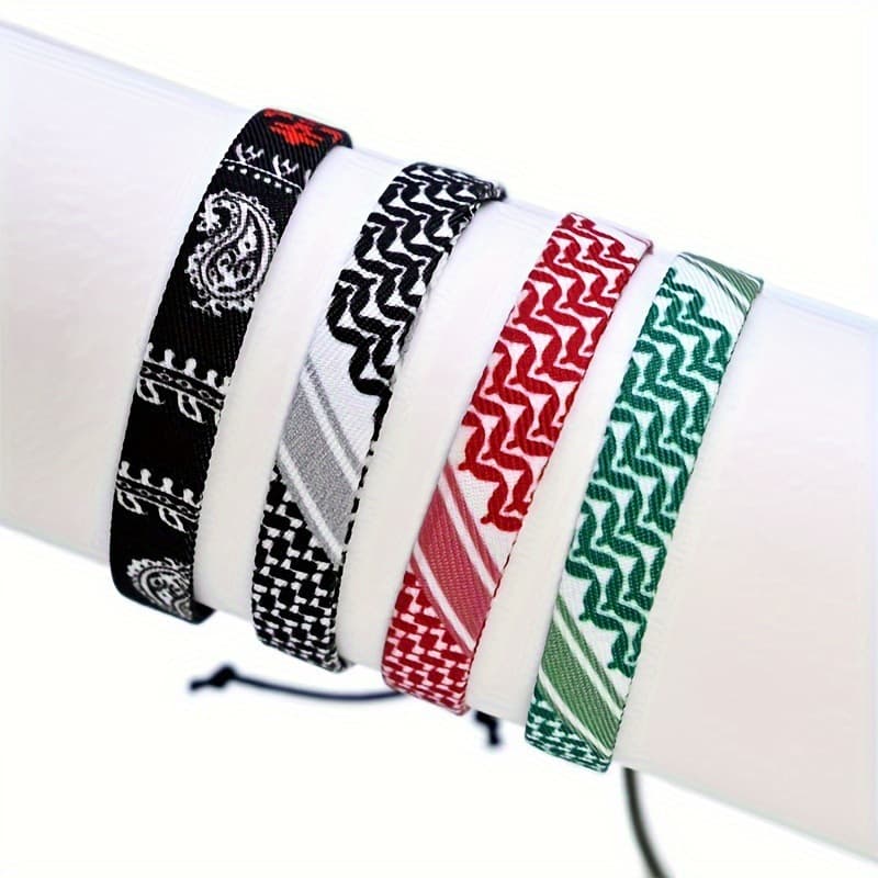 2026 New Cross-border Drop Shipping 3D Printed Fabric Bracelet and Bangle Set Cross-border Drop Shipping