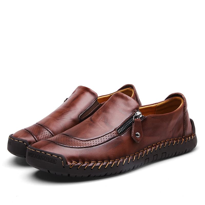 Men's Casual Leather Shoes Lace-up Oxfords Brogue Wingtip Cap Toe Dress Shoes Classic Style Fashionable Comfortable