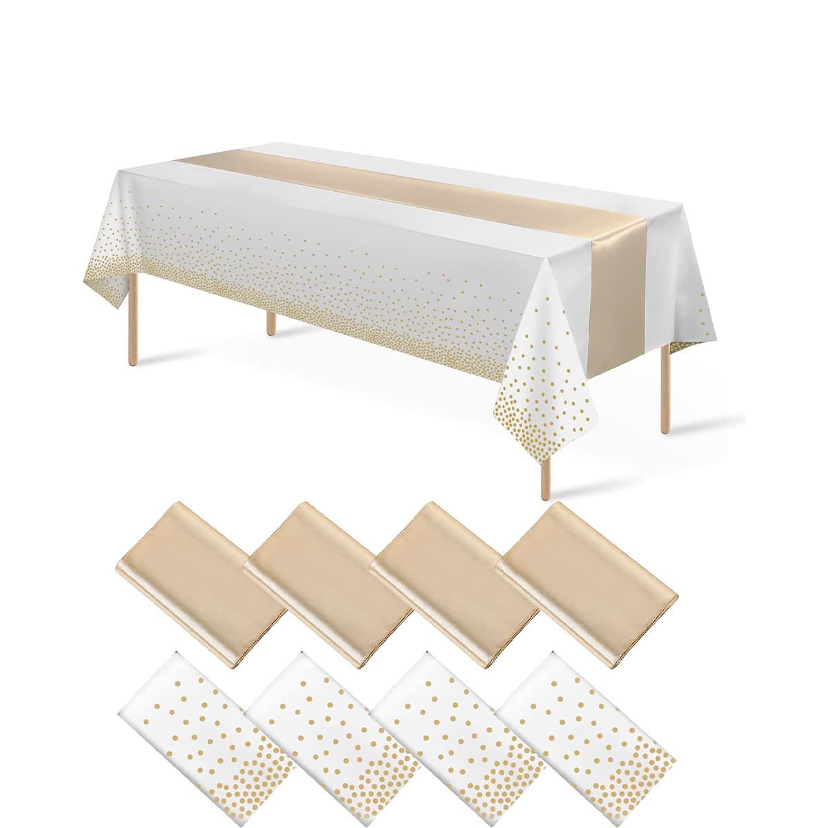 Factory direct sales disposable Amazon cross-border party peva polka dot tablecloth plus polyester table flag waterproof and oil-proof