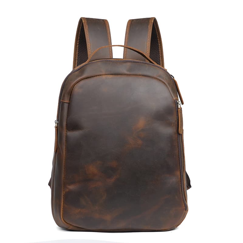 New Retro Crazy Horse Leather Backpack Large Capacity Cowhide Travel Bag Genuine Leather Men's Cross-Border Casual Backpack School Bag
