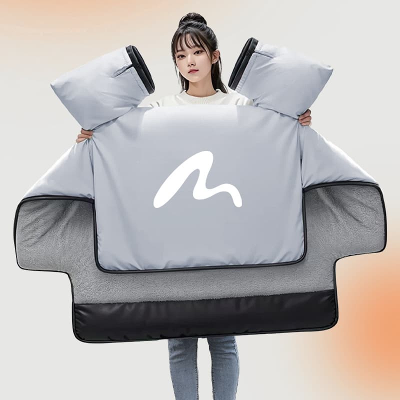 Windproof Cape Winter Electric Scooter Small E-Bike Windshield Cover Equipment Thick Large Two-Wheel Riding Waterproof Fabric Universal