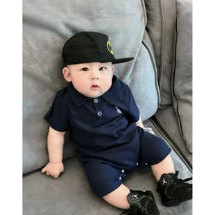 Summer Baby Versatile Polo Bodysuit Short Sleeve Thin Baby Summer Clothing Class A Diaper Cover