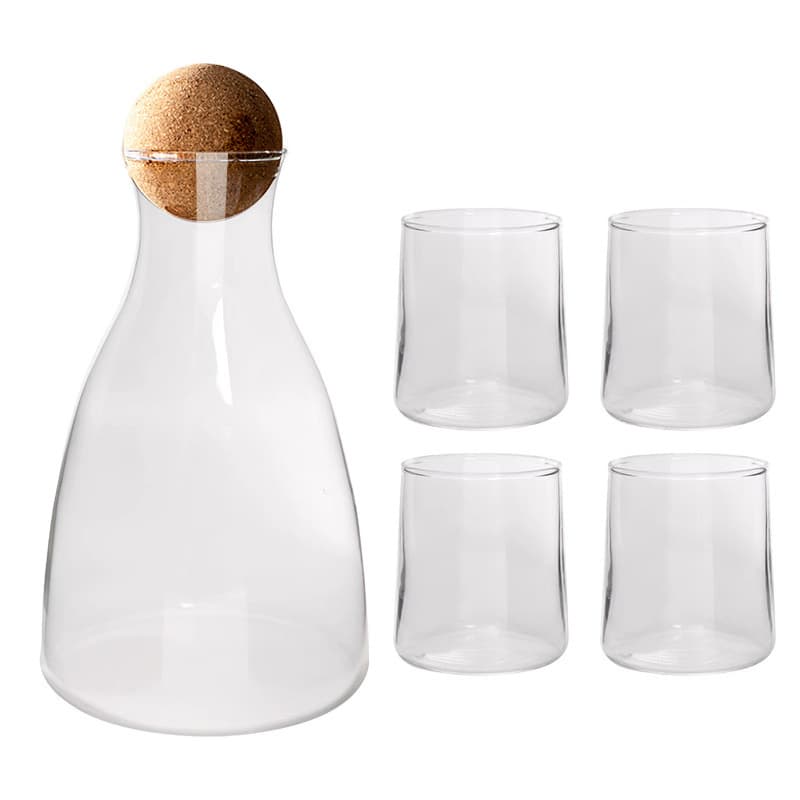 High-Temperature Resistant Glass Cold Water Pitcher Juice Pitcher Large Capacity Household with Lid Cold Water Bottle Pitcher Cold Drink Pitcher Single Pitcher Wholesale