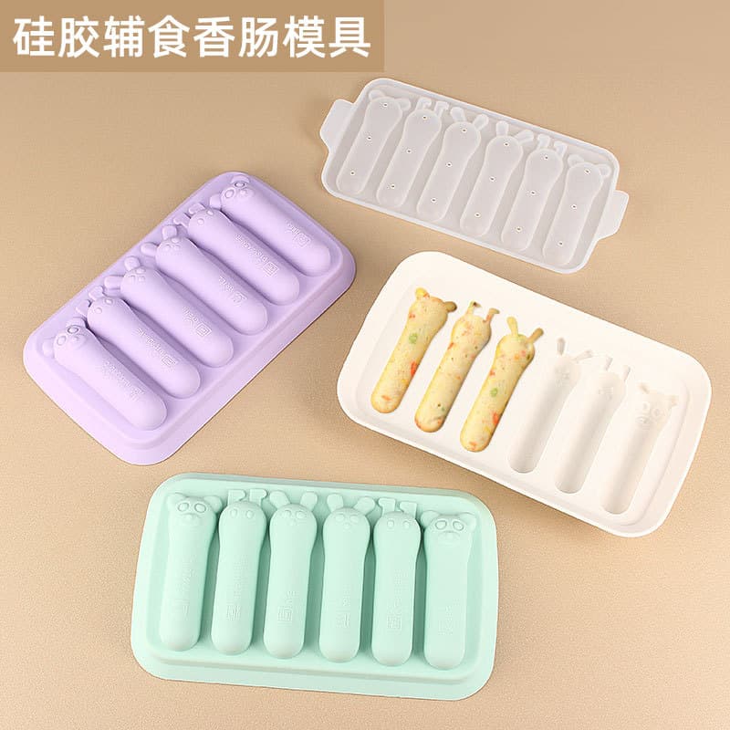 New Silicone Kitchen Sausage Mold Baby Food Mold Summer Popsicle Mold Pastry Mold Factory Stock