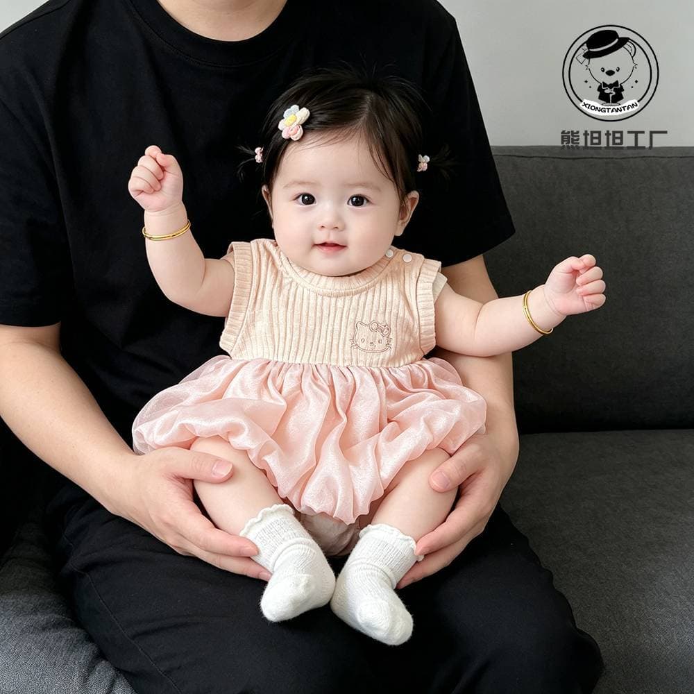 Baby Clothes Summer Dress Full Moon 100 Days Princess Outing Outfit Girls Romper Bodysuit Summer