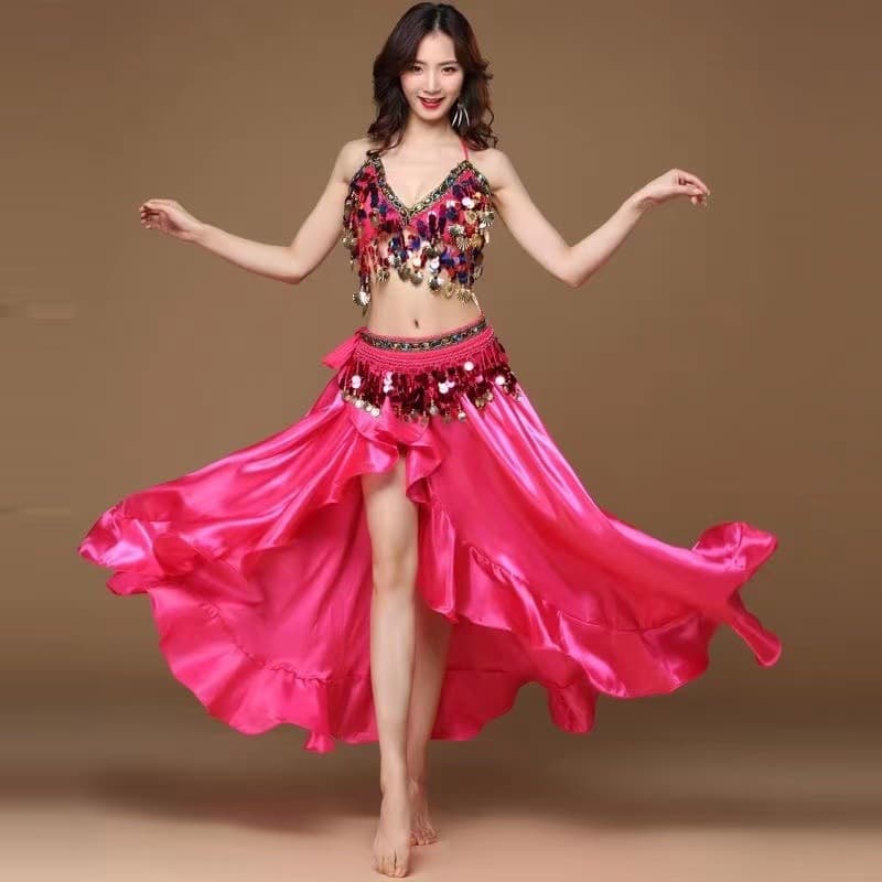 Belly Dance Costume Women 2023 Summer Sexy New Style Practice Wear Performance Outfit Set Indian Dance Bra Top Skirt