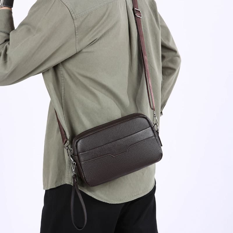 Cross-border Men's Clutch Bag Crossbody Handbag Men's Bag Casual Men's Phone Coin Purse Shoulder Bag Versatile Small Square Bag