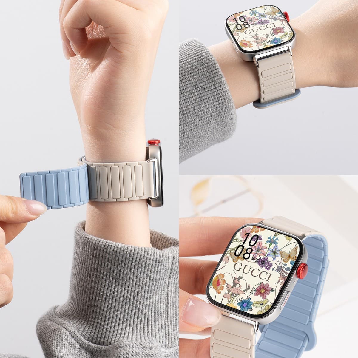 Suitable for Huawei Fit4pro tooling magnetic loop silicone breathable men's and women's wristband Huawei fit4/3 watch strap