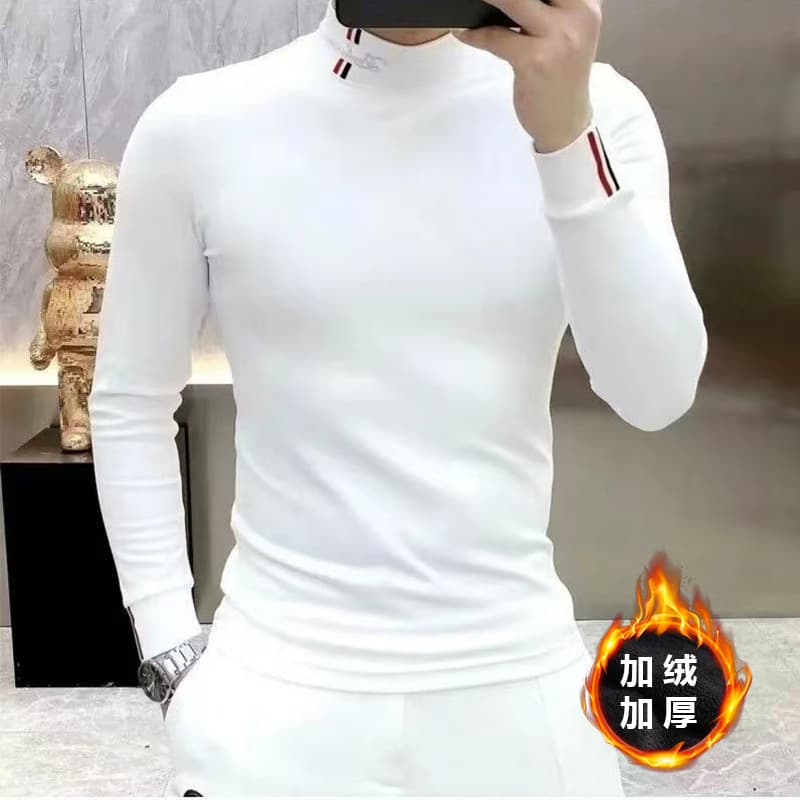 2025 New Style Stand Collar Premium High Neck Sweatshirt Men Fleece-lined European Style Item 119 P30 Group File 11