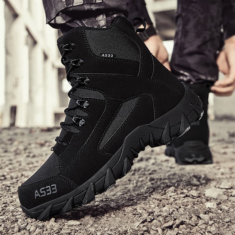 New Cross-Border Factory Wholesale Fleece-Lined Comfortable Breathable Tactical Shoes Outdoor Sports Training Combat Boots Men's Cotton Shoes