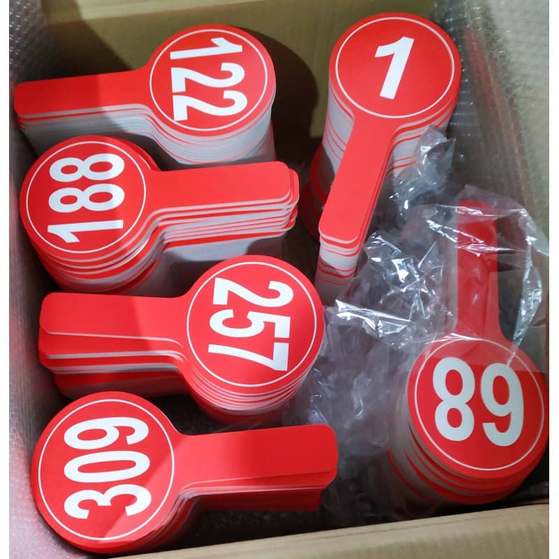 Alphabet Auction Number Handheld Signs, True/False Advancement Buzzer, Smiley Face Sign, Judge Referee Voting Board, PVC