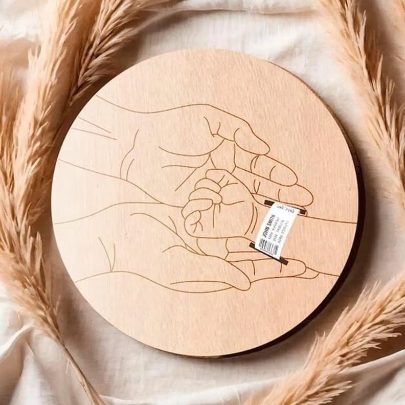 New Cross-Border Wooden Baby Birth Bracelet Wood Slice Memorial Plaque Wooden Sign Newborn Bracelet Display Board