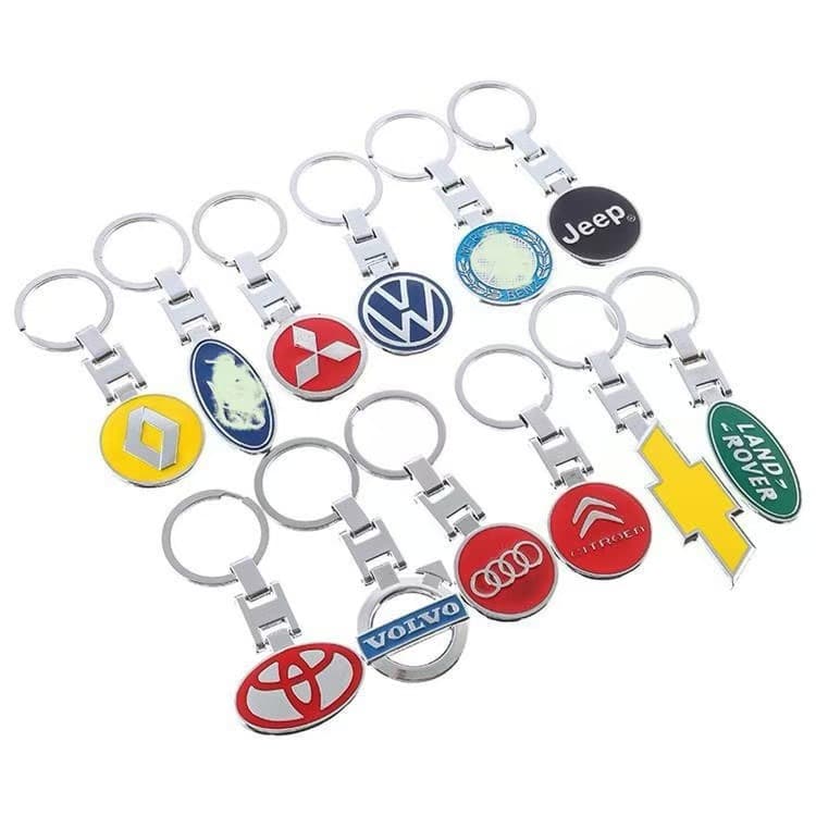 Wholesale H-clip metal car keychain for various car keys, stylish and personalized car emblem key ring