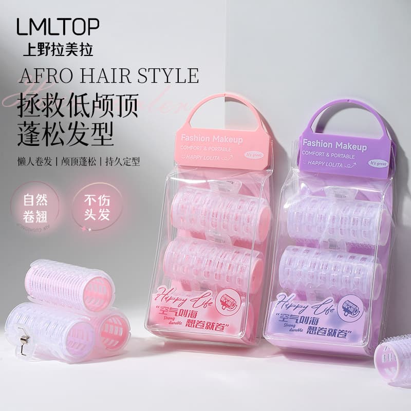 LMLTOP Double Layer Plastic Hair Rollers 3-Pack Self-Adhesive Hair Curlers for Air Bangs Styling LLT11