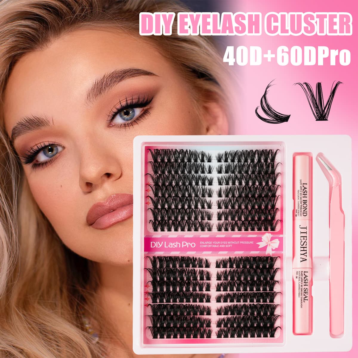 Cross-border false eyelash extension diyLash40D clustered eyelash tool set glue style ресницы