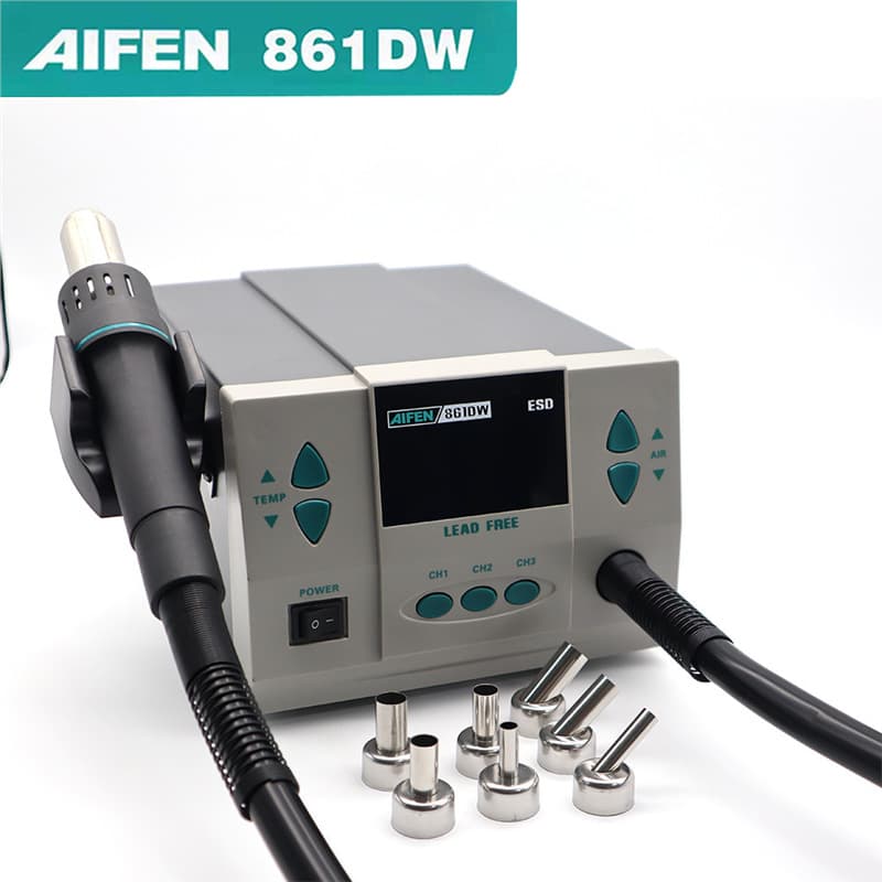 Sugong Aifeng 861DW Hot Air Gun Straight Spiral Wind Desoldering Station for Motherboard and Phone Repair