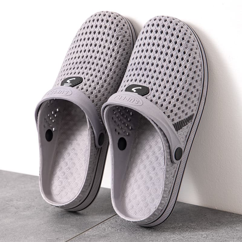 New Summer Men's Anti-Slip Thickened Wear-Resistant Toe-Covered Clog Sandals Beach Shoes