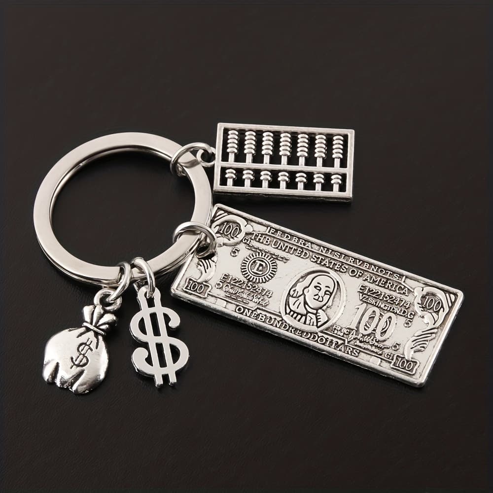 100 USD Model Keychain Money Tree Wallet Handmade Souvenir American Currency Gift Car Key