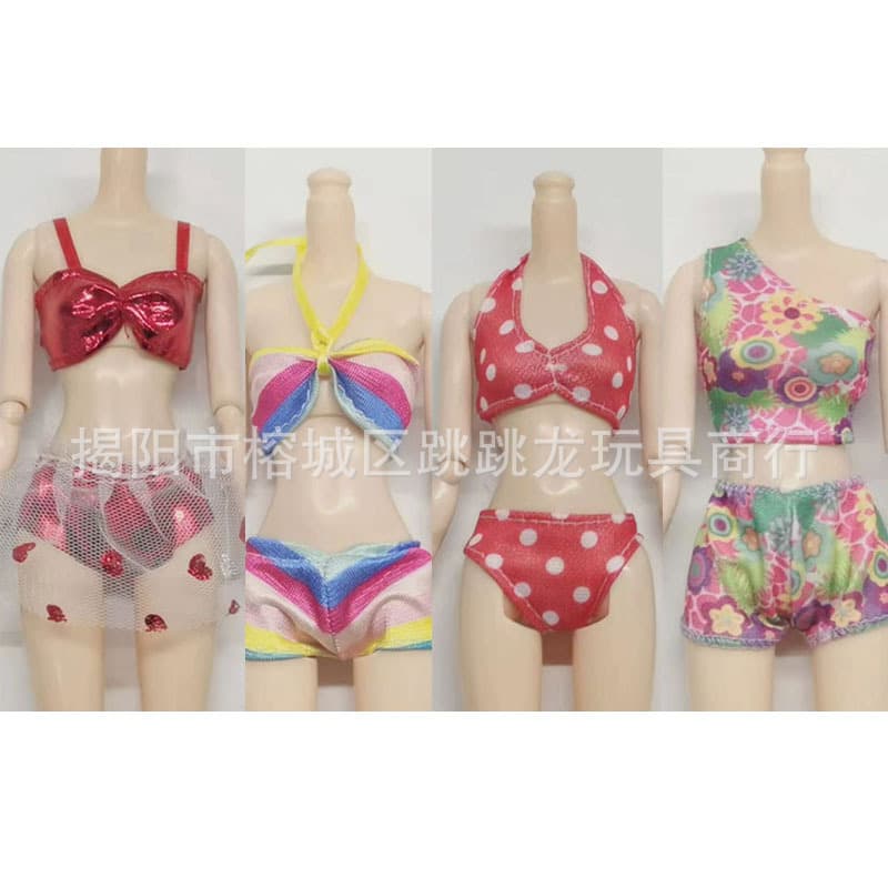 Miniature Wearable Swimsuit Bikini Sets, Fashion Apparel for Dolls