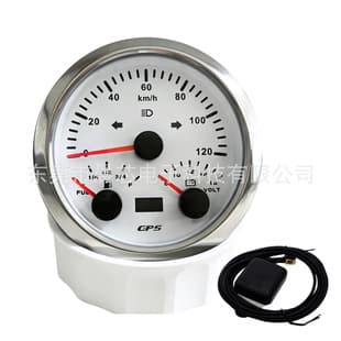 85mm Fuel Level, Voltage 8-16V GPS Speedometer Multi-Function Seven-Color Backlight Three-in-One Pointer Odometer