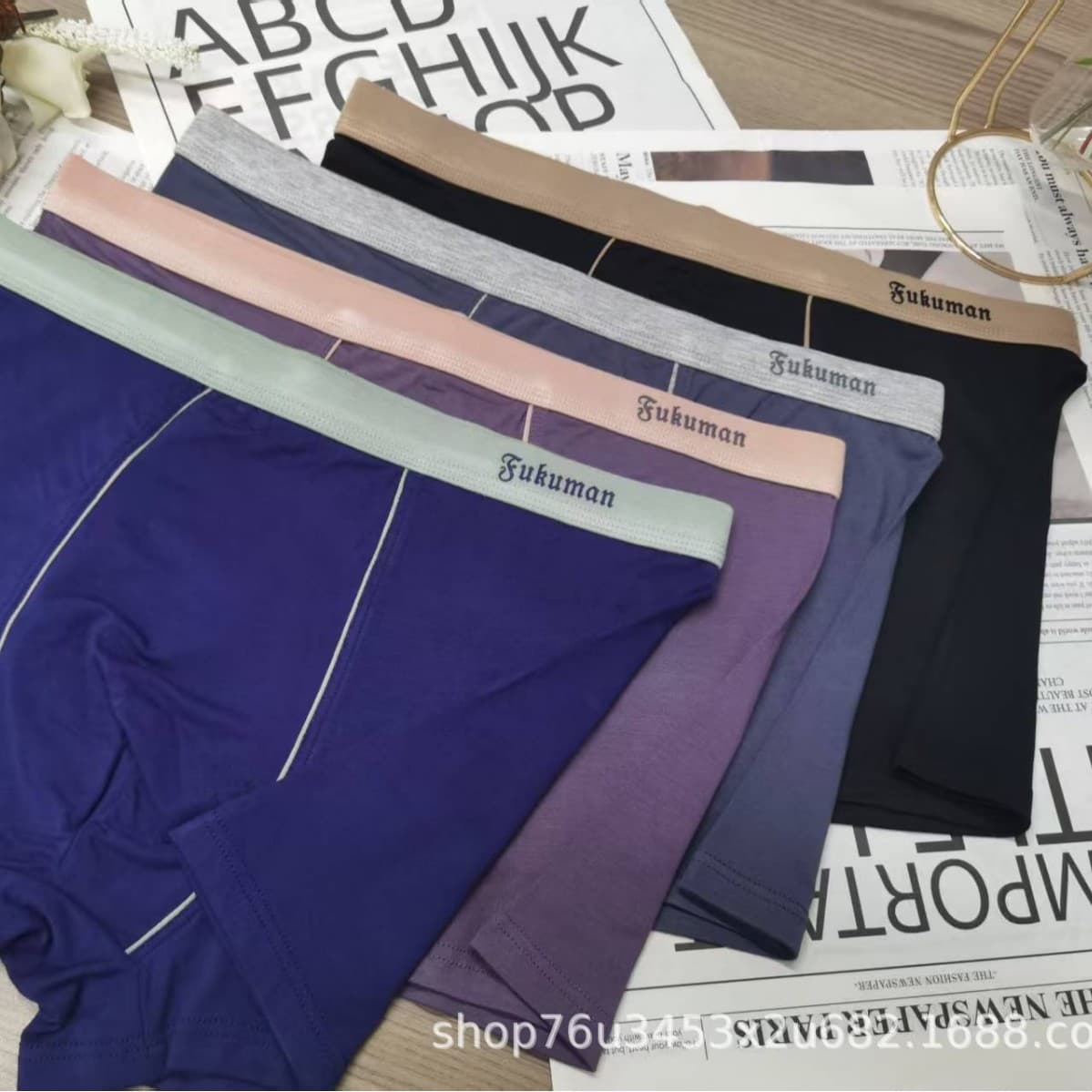 2025 New Men's Boxer Briefs Short Sleeve Summer Breathable Antibacterial Mid-Waist Short Sleeve Men's Underwear