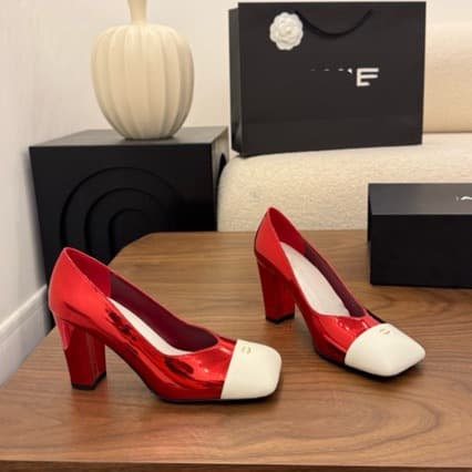 Xiaoxiang High Heel Square Toe Mary Jane Shoes Women's New Sweet Fairy Style Shallow Fashion Korean Version Women's Shoes
