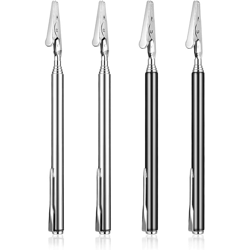 4-Pack Retractable Alligator Clip Assist Tools with Extendable Metal Wire Connector Clamps for Jewelry Fastening