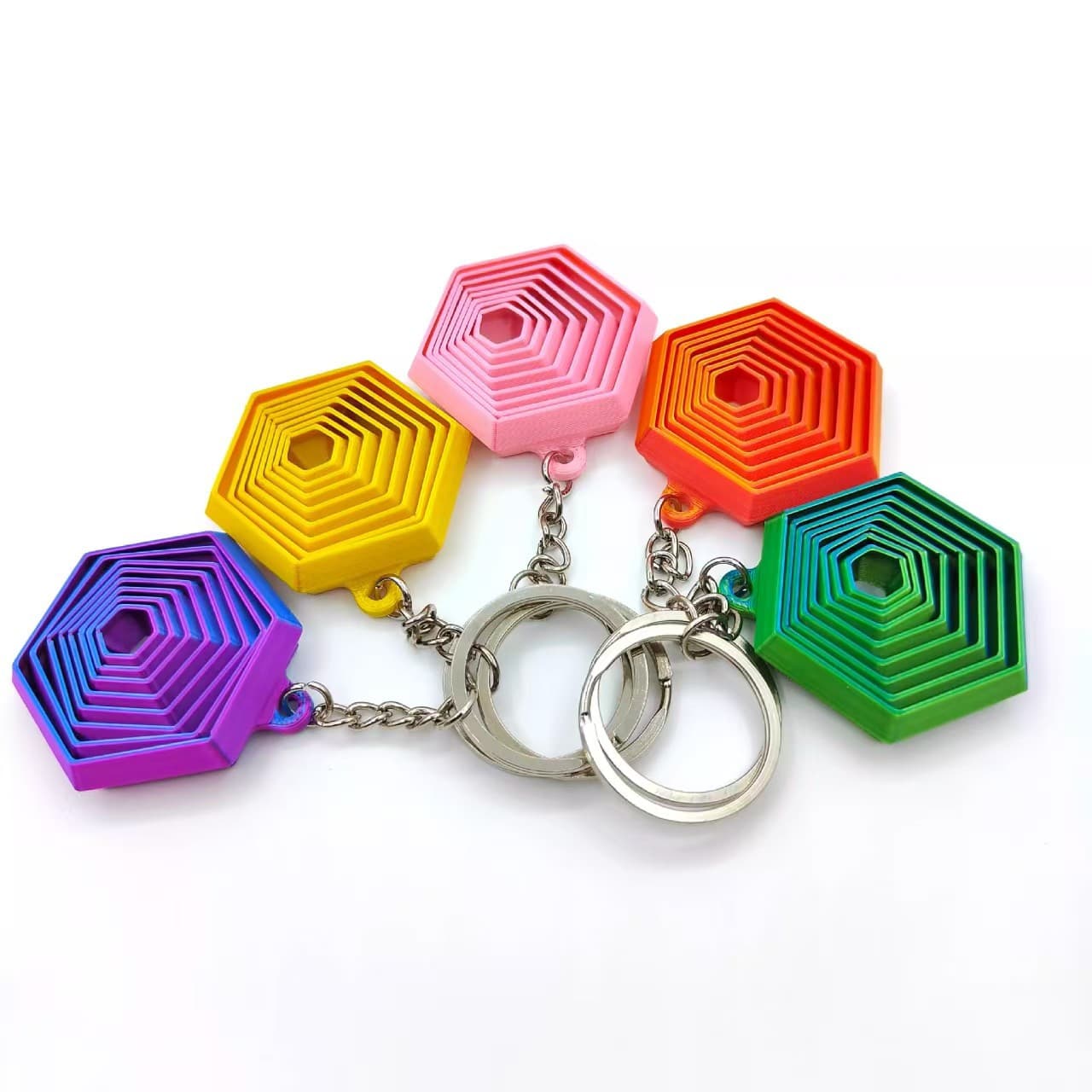 3D Printed New Product Keychain Hexagon Fidget Stress Relief Toy Graduation Season