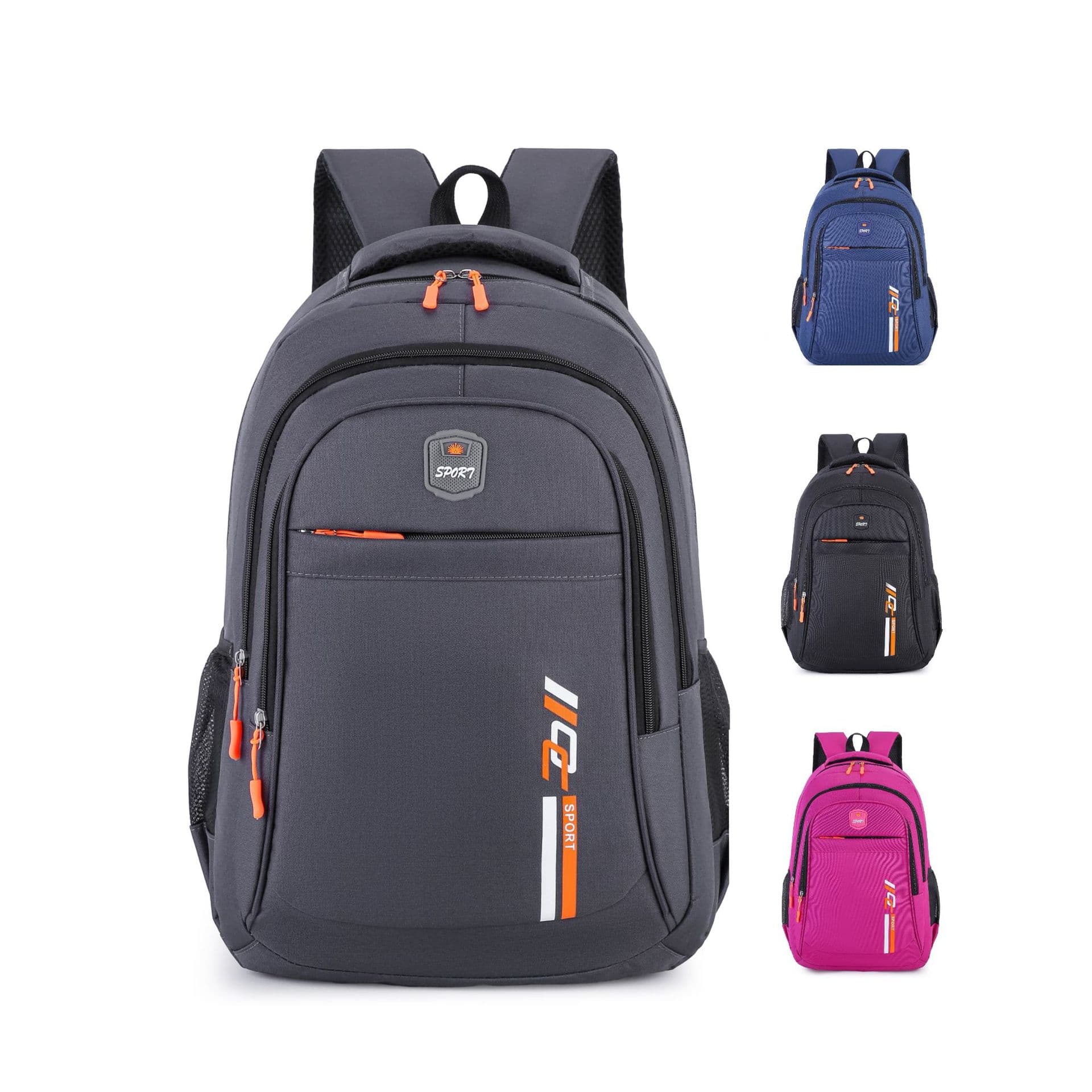 Unisex Lightweight Backpack Customizable Logo Student Bookbag Simple Design Laptop Bag City Style Pure Color Pad Back System