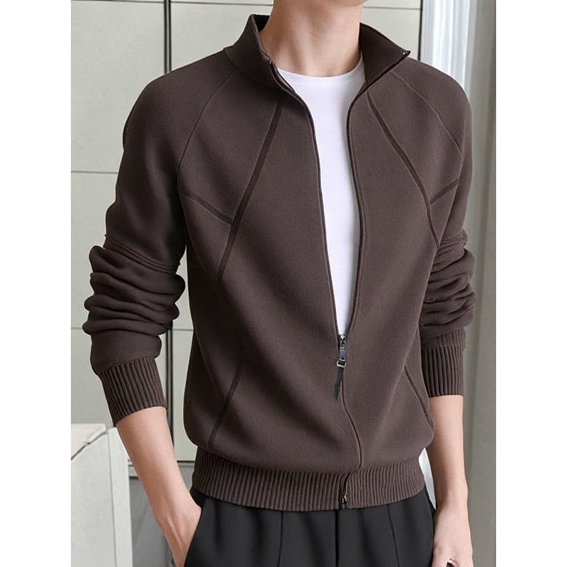 Men's Knit Jacket, 2025 New Arrival, Korean Style Trendy Casual Stand Collar Top, Sweater Cardigan Coat