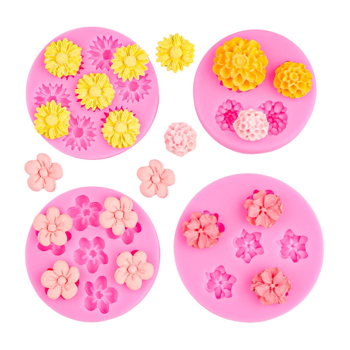 Cherry Blossom and Daisy Flower Shape Silicone Mold DIY Fondant Chocolate Cake Decoration Mold Clay Epoxy Resin Mold