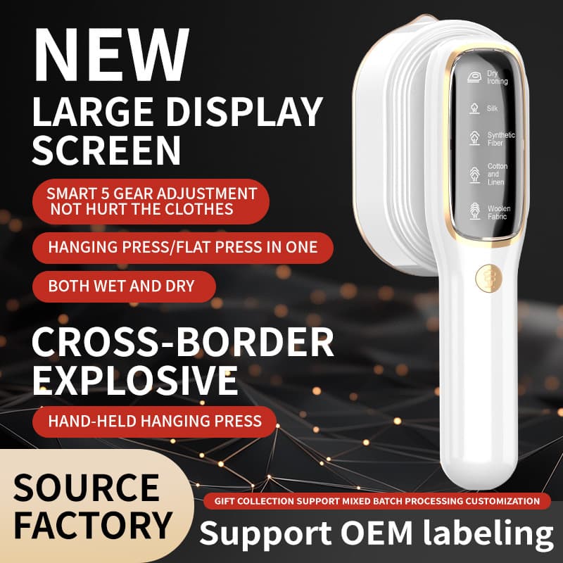 New Large Screen Digital Display Steamer Iron Foldable Handheld Garment Steamer Portable Iron for Home Clothes Ironing Cross-Border