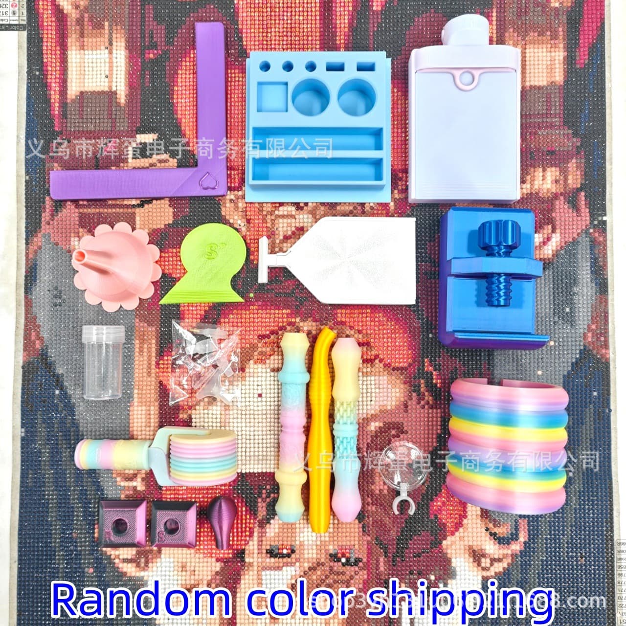Diamond Painting Storage Tool Kit Set Organizer Rack, Diamond Tray, Pen Holder, Diamond Pen, Presser, Alignment Ruler