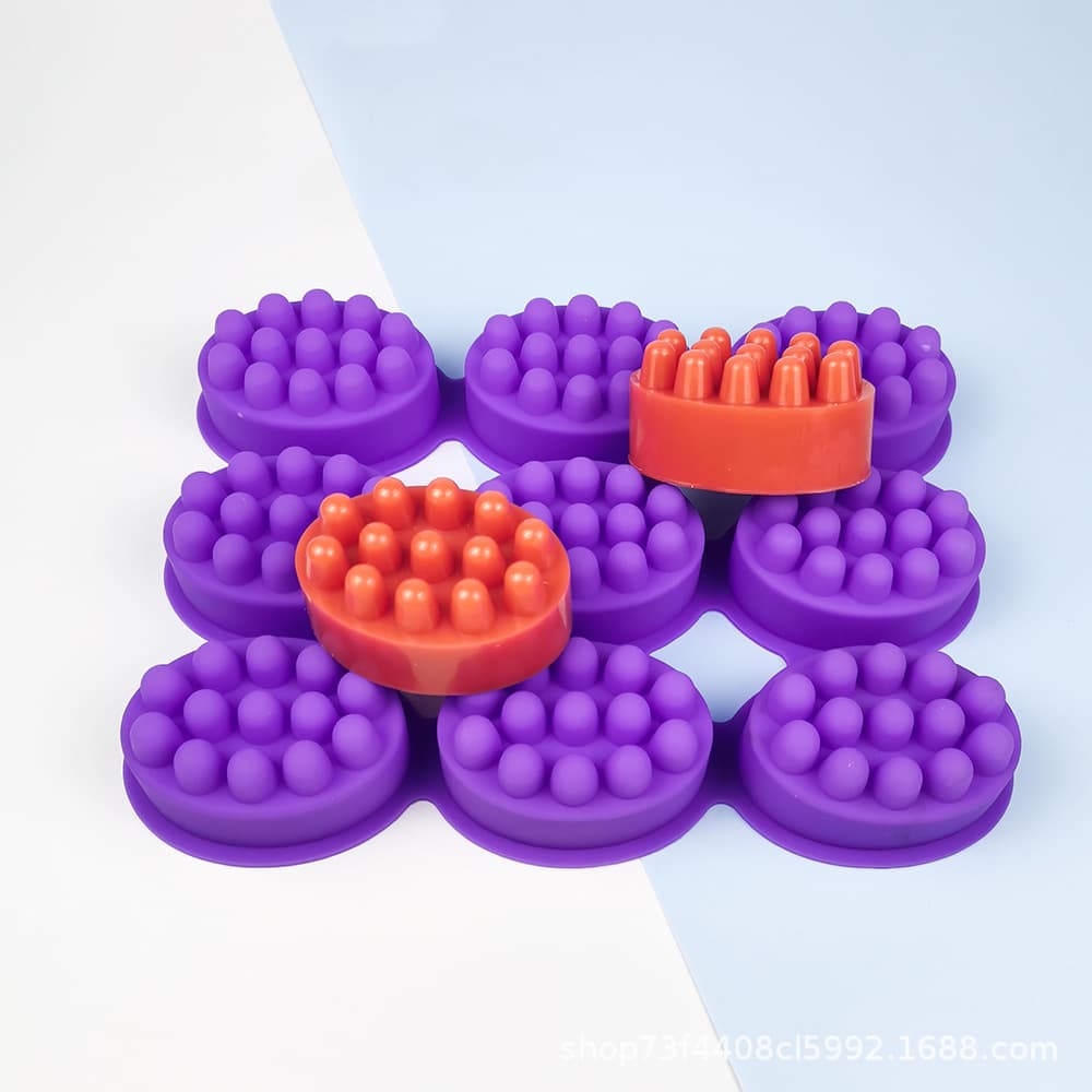9-Cavity Silicone Soap Mold Oval Massage Soap Mold DIY Handmade Soap 9-Cavity Massage Mold Handmade Soap